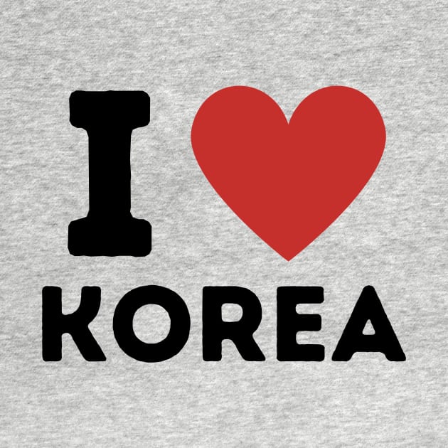 I Love Korea Simple Heart Design by Word Minimalism